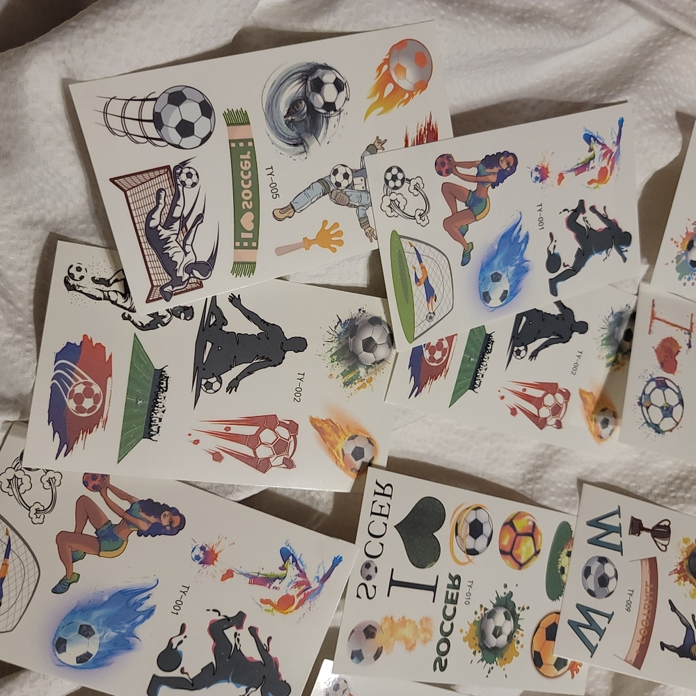 NWT TEMPORARY TATTOO FACE AND BODY GAME DAY FUN 12 CARDS FULL OF FUN - Picture 2 of 6